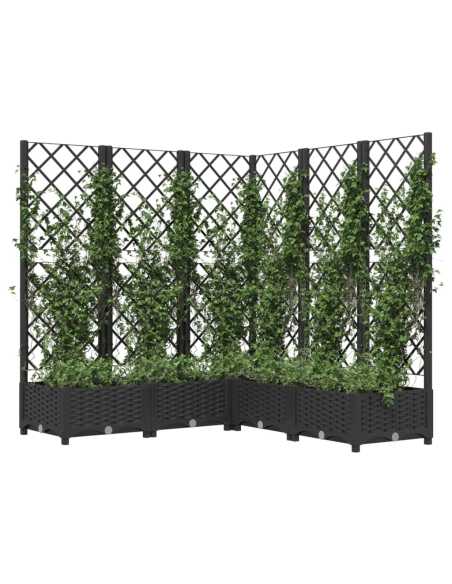 Plantekasse med espalier svart 120x120x121,5cm