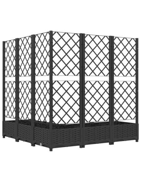 Plantekasse med espalier svart 120x120x121,5cm