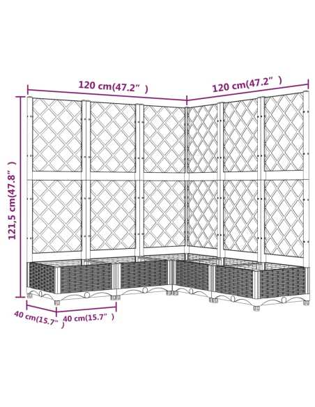 Plantekasse med espalier svart 120x120x121,5cm