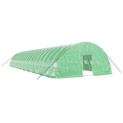 Drivhus med stålramme grønn 120m² 20x6x2,85m