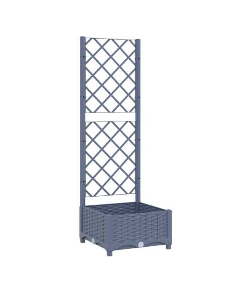 Plantekasse med espalier mørkegrå 40x40x121,5cm