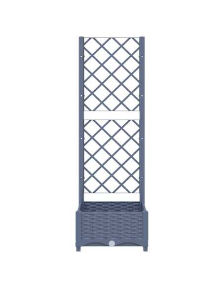 Plantekasse med espalier mørkegrå 40x40x121,5cm