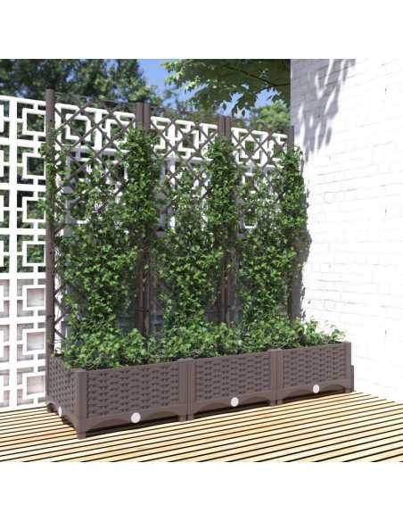 Plantekasse med espalier brun 120x40x121,5cm