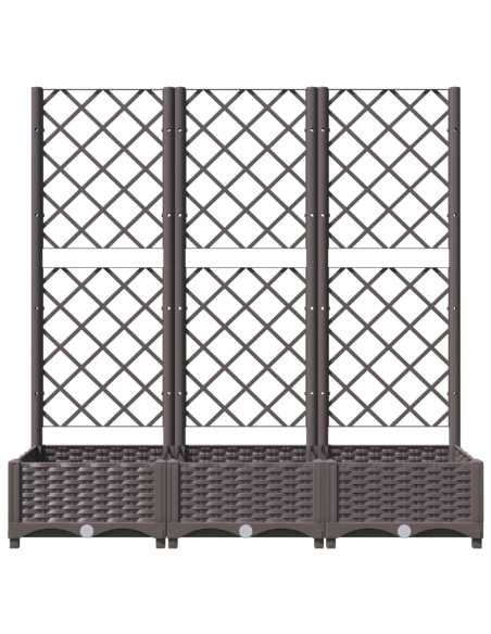 Plantekasse med espalier brun 120x40x121,5cm