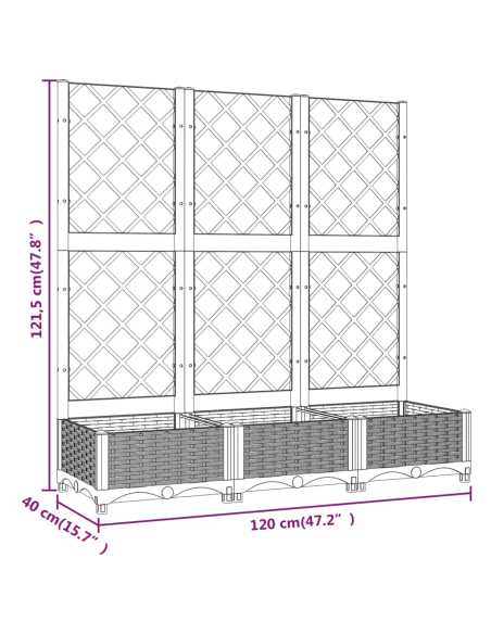 Plantekasse med espalier brun 120x40x121,5cm