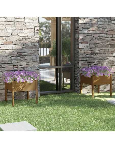 Plantekasser 2 stk honningbrun 70x70x70 heltre furu