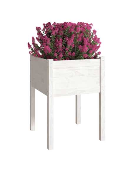 Plantekasser 2 stk hvit 50x50x70 cm heltre furu