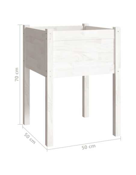 Plantekasser 2 stk hvit 50x50x70 cm heltre furu