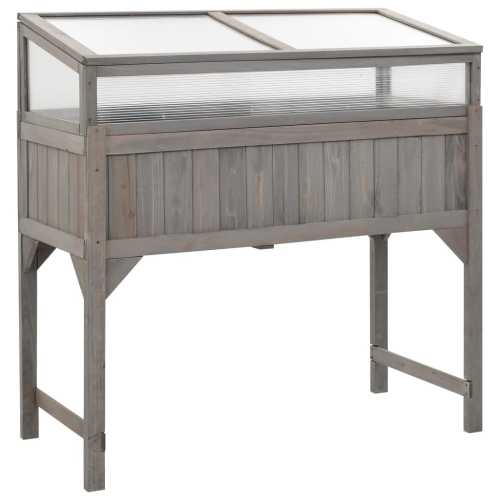 Plantekasse med drivhus 110x54x120 cm heltre gran