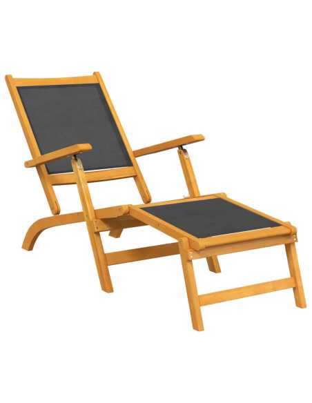 Utendørs fluktstoler 2 stk heltre akasie og tekstilen