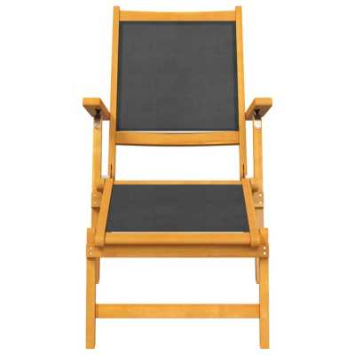 Utendørs fluktstoler 2 stk heltre akasie og tekstilen