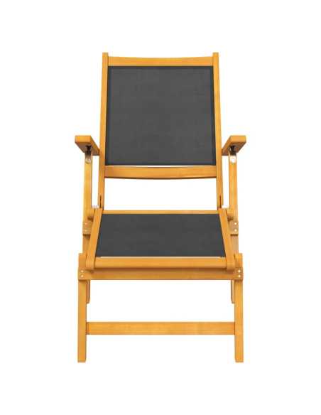 Utendørs fluktstoler 2 stk heltre akasie og tekstilen