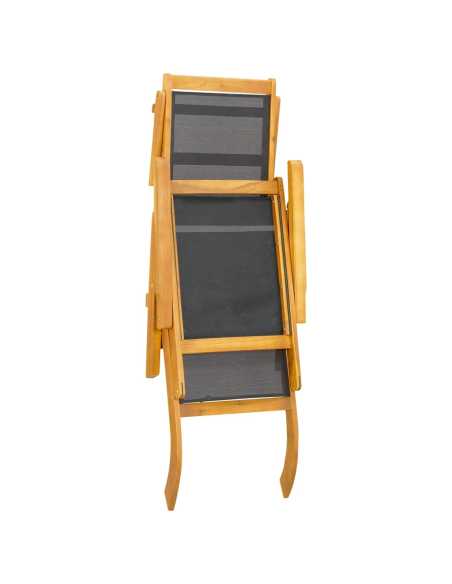 Utendørs fluktstoler 2 stk heltre akasie og tekstilen