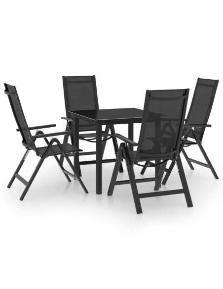 Utendørs spisestue 5 deler aluminium antrasitt