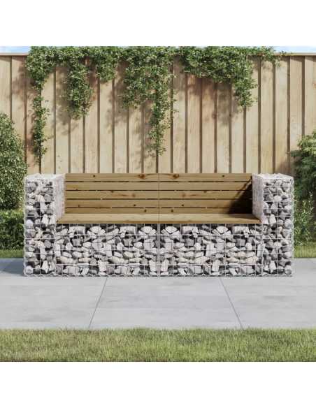 Hagebenk gabiondesign 184x71x65,5 cm impregnert furu