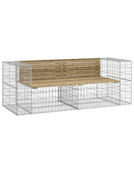 Hagebenk gabiondesign 184x71x65,5 cm impregnert furu