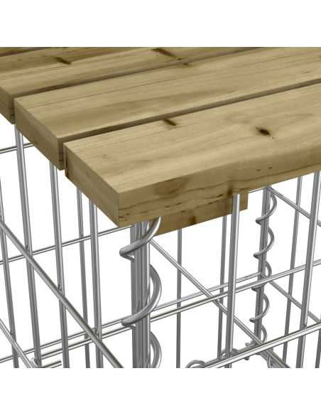 Hagebenk gabiondesign 184x71x65,5 cm impregnert furu