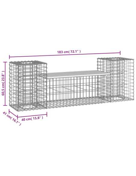 Hagebenk gabiond 183x41x60,5cm gran