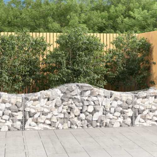 Gabion buede 2stk 200x50x60/80cm galvanisert jern