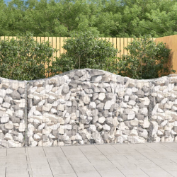 Gabion buede 3stk 200x50x100/120cm galvanisert jern