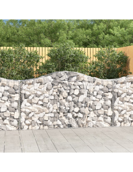 Gabion buede 5stk 200x50x100/120cm galvanisert jern