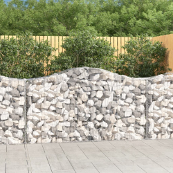 Gabion buede 5stk 200x50x100/120cm galvanisert jern