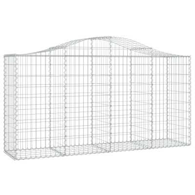 Gabion buede 5stk 200x50x100/120cm galvanisert jern