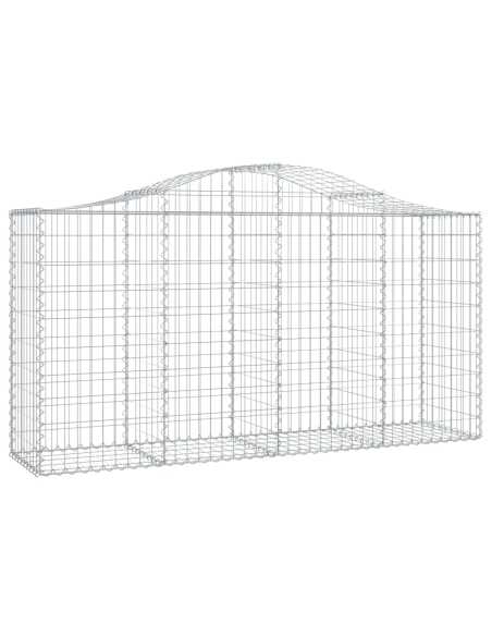 Gabion buede 5stk 200x50x100/120cm galvanisert jern