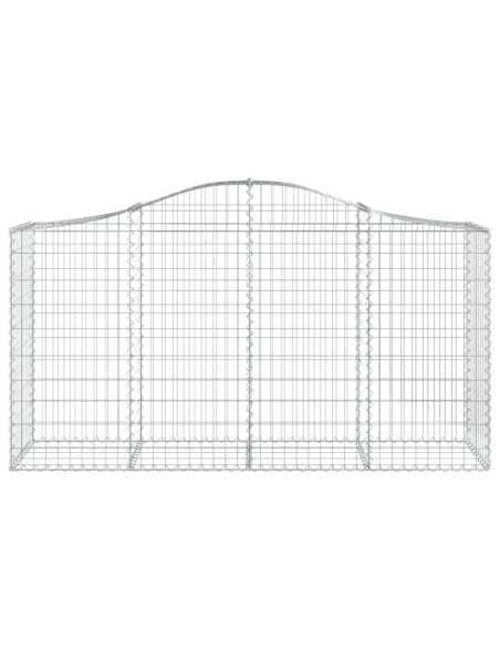 Gabion buede 5stk 200x50x100/120cm galvanisert jern