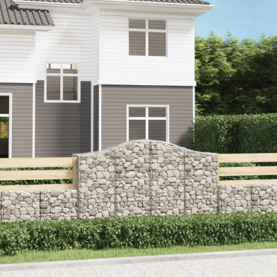 Gabionkurver buede 3 stk 200x50x120/140 cm galvanisert jern