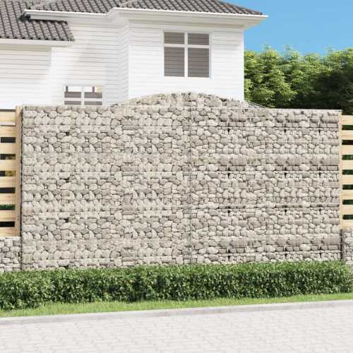Gabion buede 2stk 400x30x220/240cm galvanisert jern