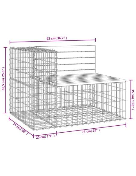 Hagebenk gabion 92x71x65,5cm gran