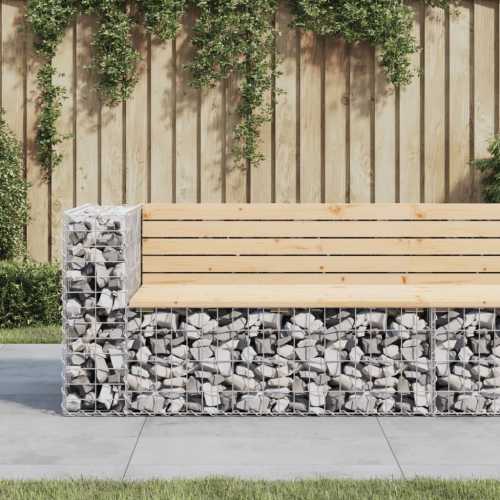 Hagebenk gabion 122x71x65,5cm furu