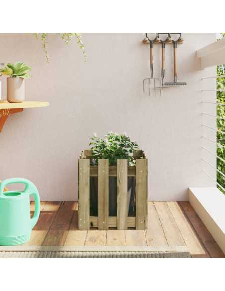 Plantekasse med gjerdedesign 40x40x40 cm impregnert furu