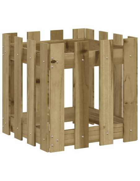 Plantekasse med gjerdedesign 40x40x40 cm impregnert furu