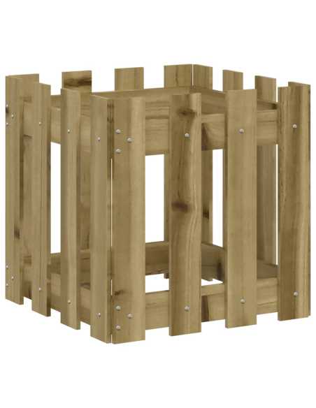 Plantekasse med gjerdedesign 40x40x40 cm impregnert furu