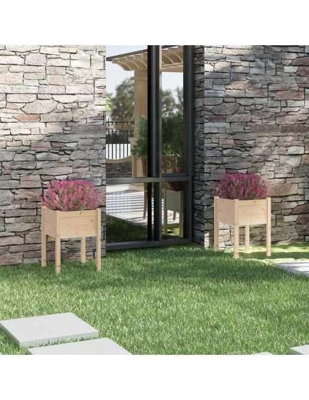 Plantekasser 2 stk 50x50x70 cm heltre furu