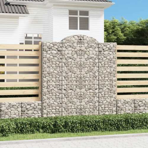 Gabion buede 2stk 200x50x220/240cm galvanisert jern