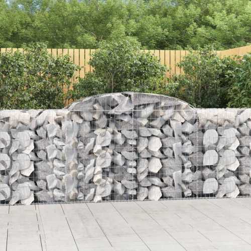 Gabion buede 3stk 300x50x100/120cm galvanisert jern