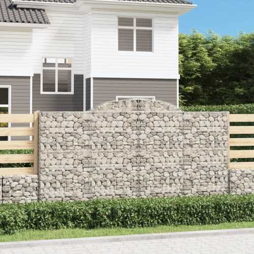 Gabion buede 3stk 300x50x160/180cm galvanisert jern