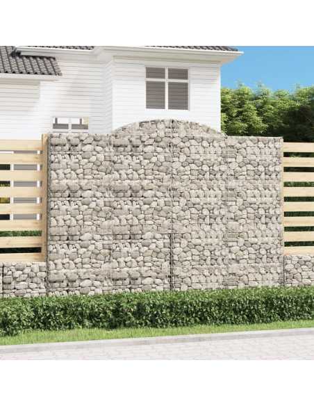 Gabion buede 3stk 300x50x220/240cm galvanisert jern