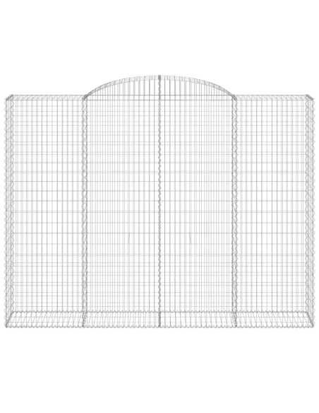 Gabion buede 3stk 300x50x220/240cm galvanisert jern