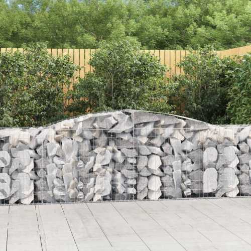 Gabion buede 2stk 400x50x80/100cm galvanisert jern