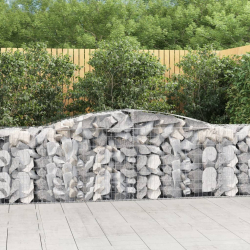 Gabion buede 2stk 400x50x80/100cm galvanisert jern