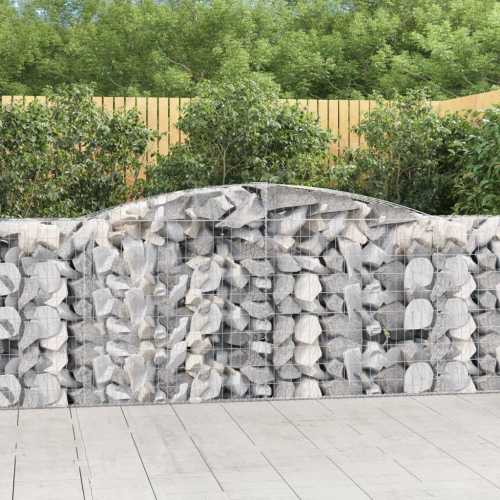 Gabion buede 3stk 400x50x100/120cm galvanisert jern
