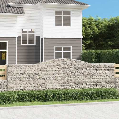 Gabion buede 2stk 400x50x120/140cm galvanisert jern