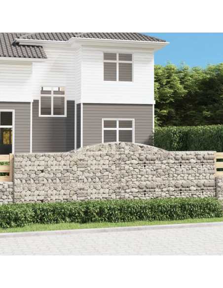 Gabion buede 2stk 400x50x120/140cm galvanisert jern