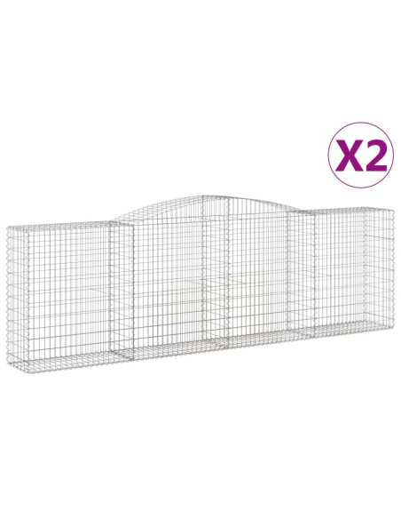 Gabion buede 2stk 400x50x120/140cm galvanisert jern