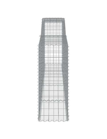 Gabion buede 2stk 400x50x120/140cm galvanisert jern
