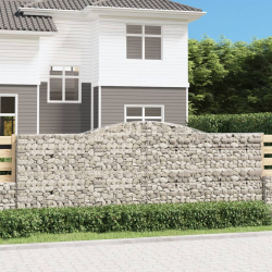 Gabion buede 3stk 400x50x140/160cm galvanisert jern